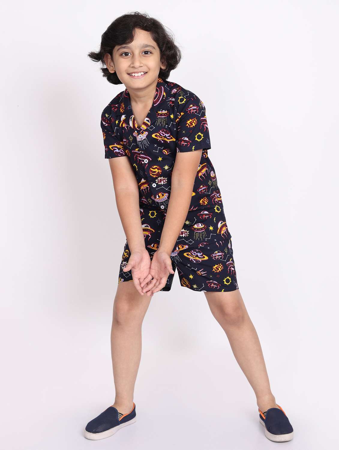 multi colored cotton shorts set coords - 21972344 - Standard Image - 4