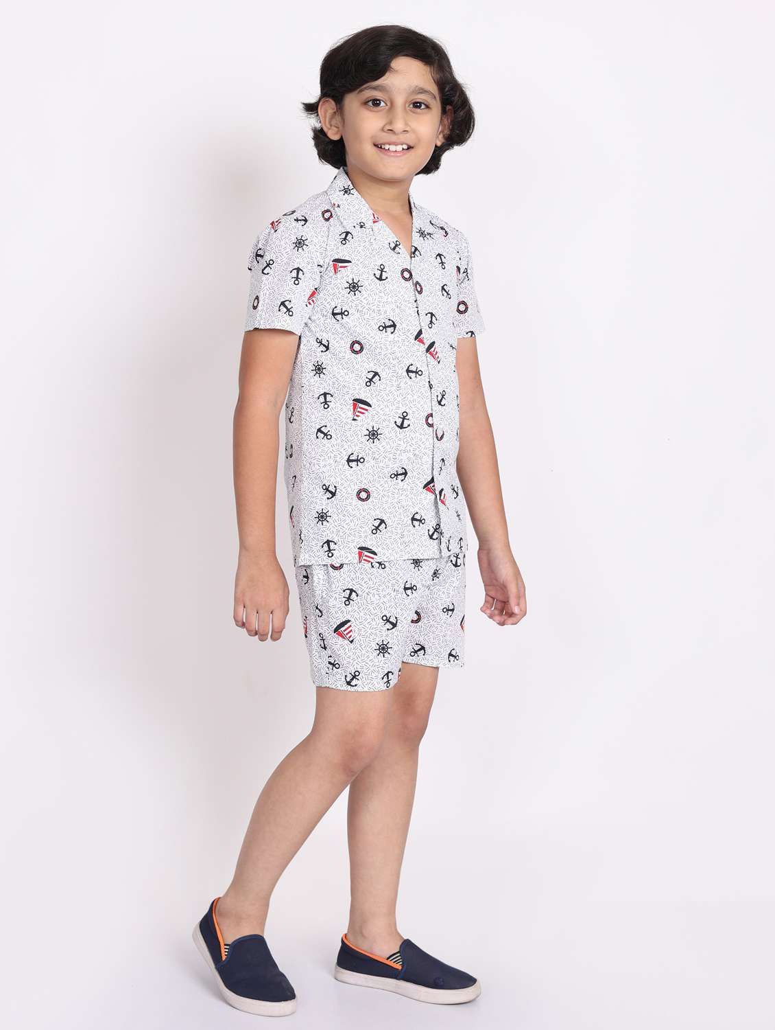 multi colored cotton shorts set coords - 21972345 -  Standard Image - 1