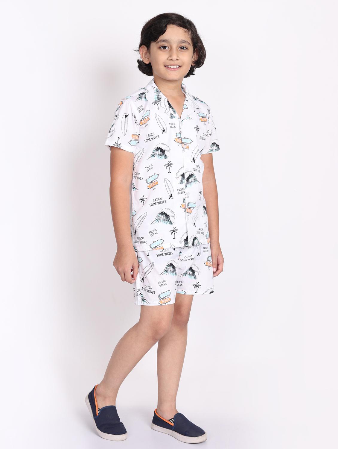 multi colored cotton shorts set coords - 21972347 - Standard Image - 1