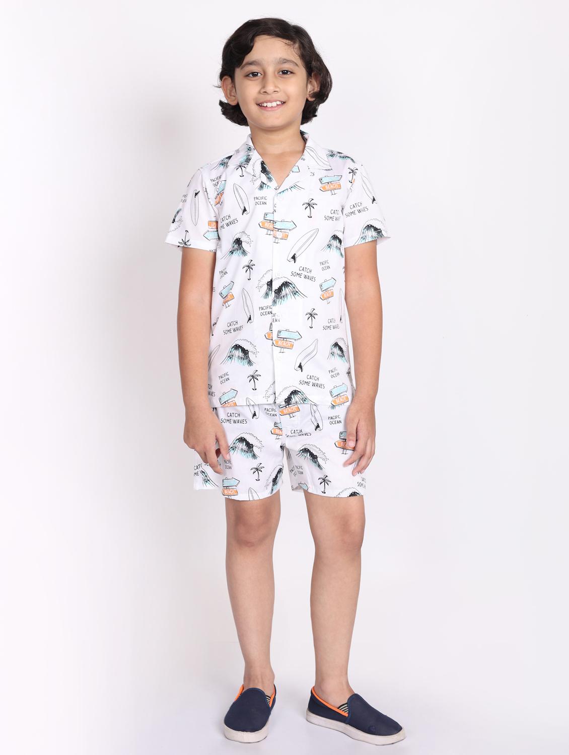 multi colored cotton shorts set coords - 21972347 - Standard Image - 4