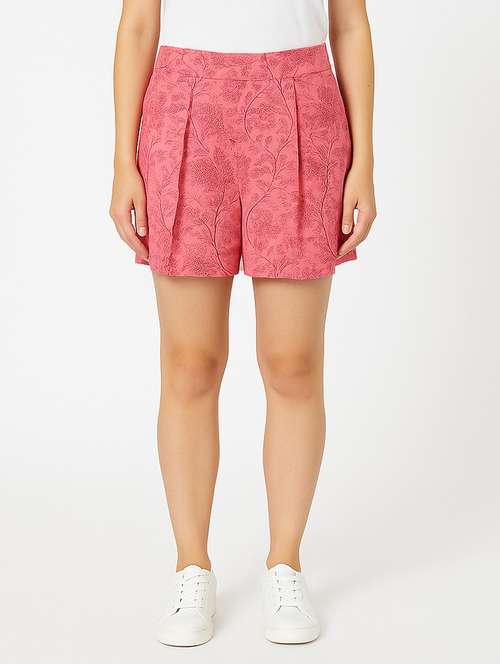 pink cotton regular shorts - 21972350 - Standard Image - 0