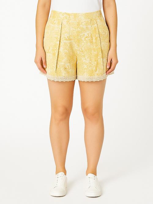 yellow cotton regular shorts - 21972352 - Standard Image - 0