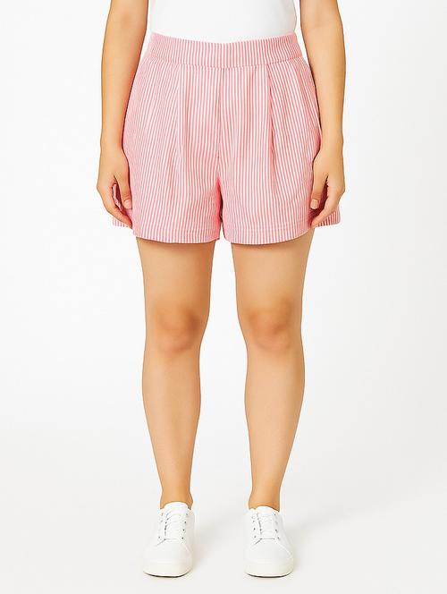 pink cotton regular shorts - 21972357 - Standard Image - 0