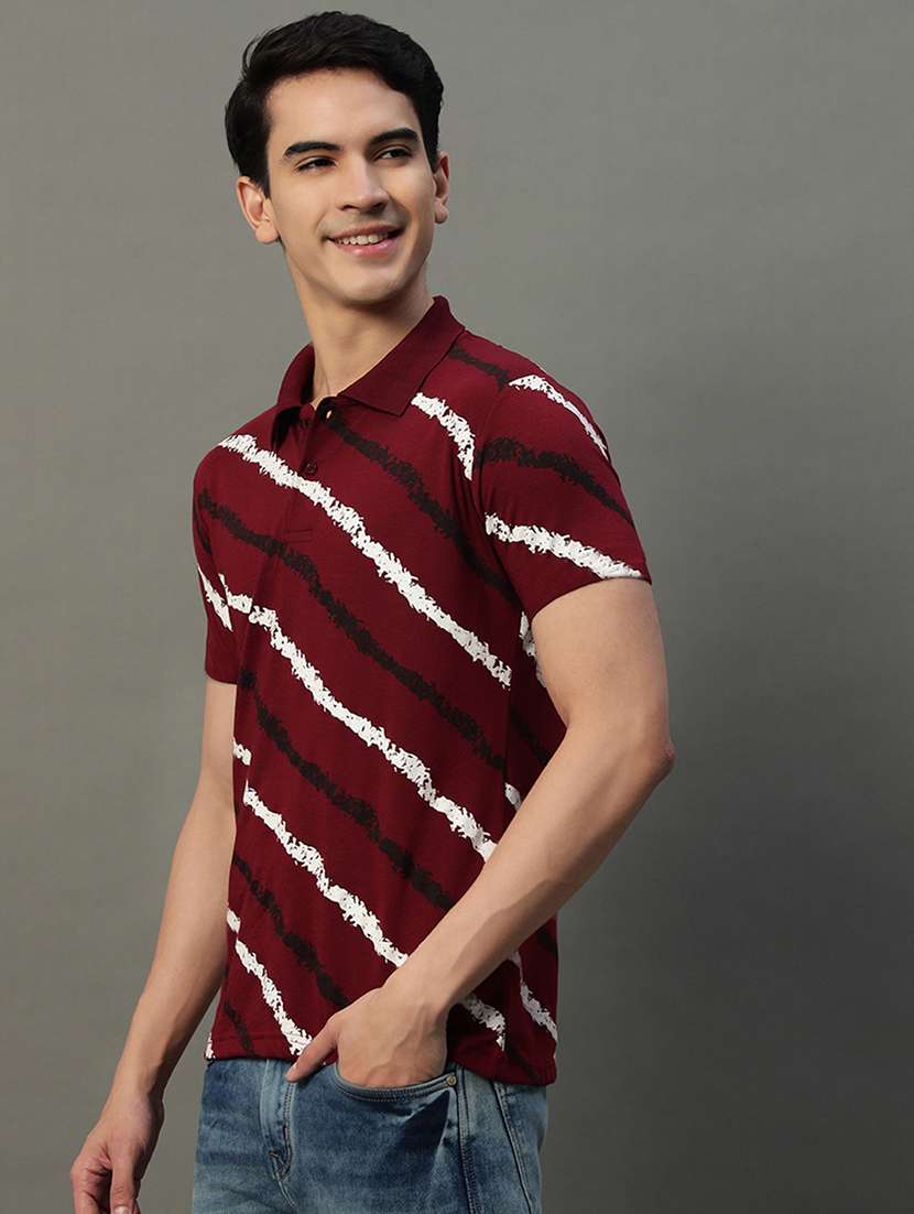 men printed short sleeve regular fit polo t-shirt - 21972374 -  Standard Image - 1