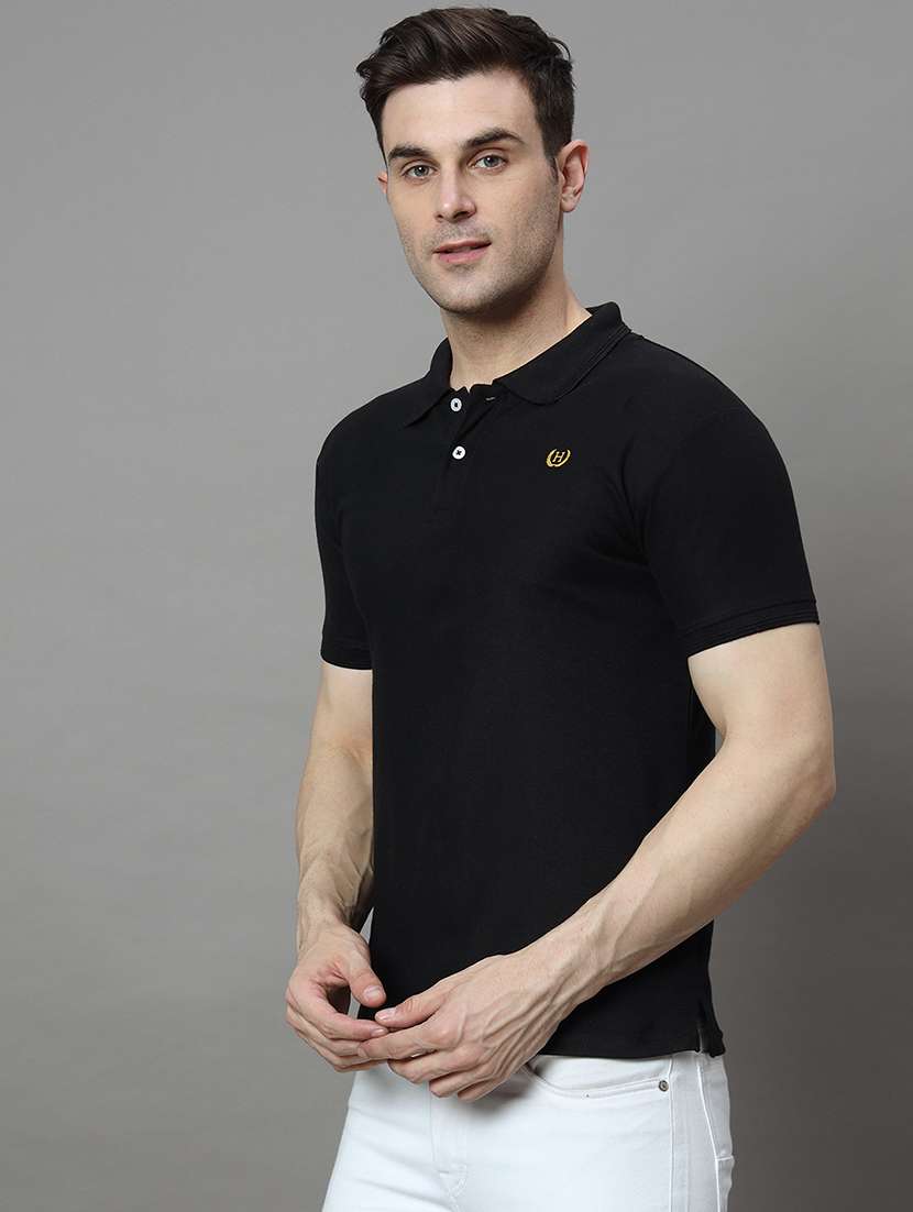 men solid short sleeve regular fit polo t-shirt - 21972378 -  Standard Image - 1