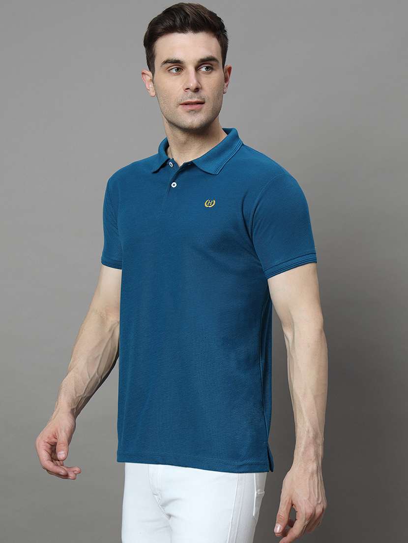 men solid short sleeve regular fit polo t-shirt - 21972389 -  Standard Image - 1