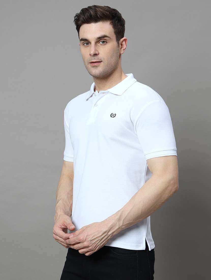 men solid short sleeve regular fit polo t-shirt - 21972390 -  Standard Image - 1