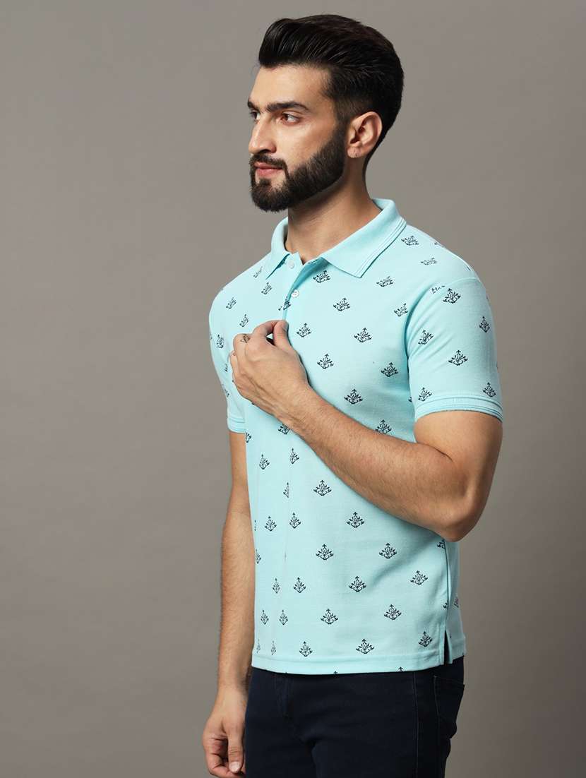 men printed short sleeve regular fit polo t-shirt - 21972392 -  Standard Image - 1