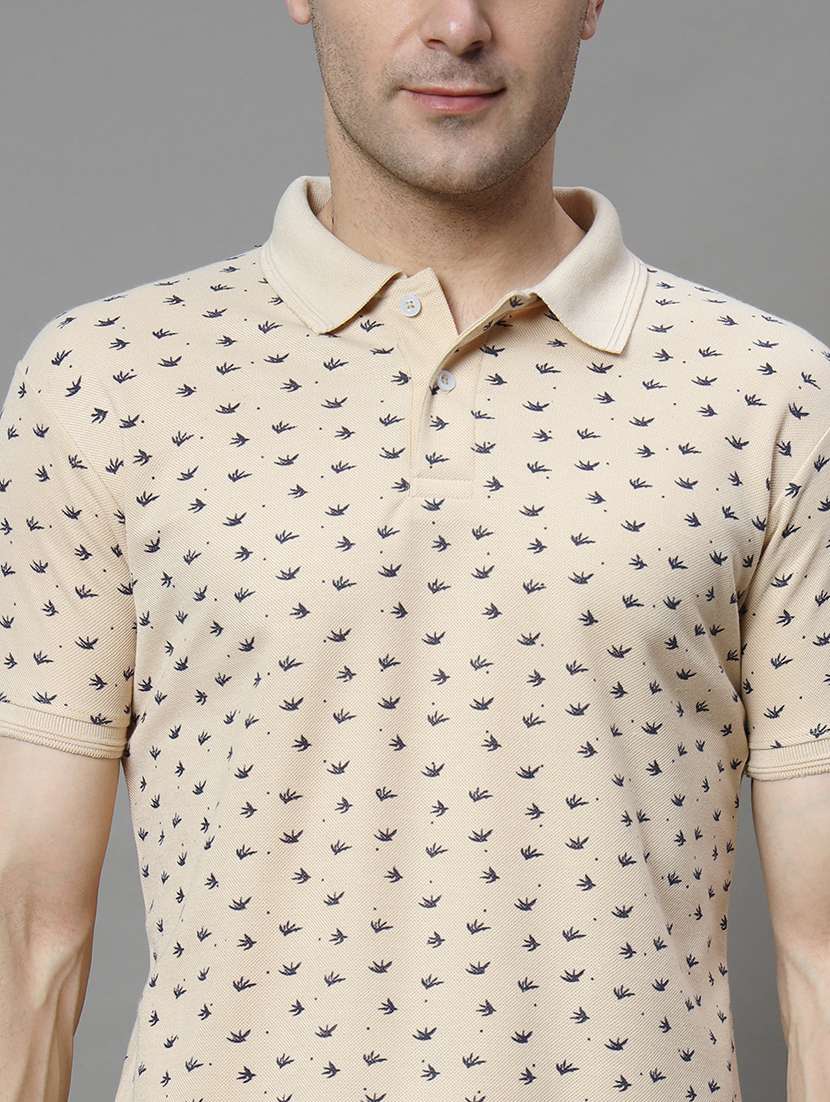 men printed short sleeve regular fit polo t-shirt - 21972396 -  Standard Image - 4