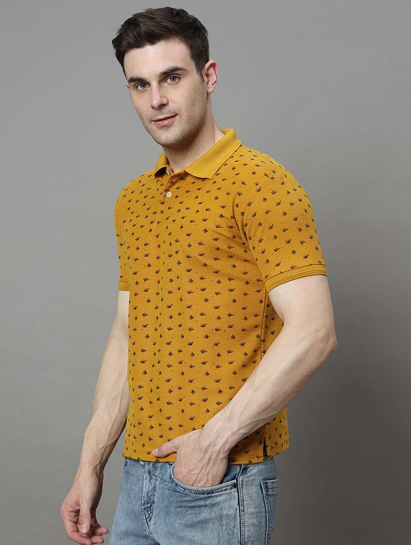 men printed short sleeve regular fit polo t-shirt - 21972398 -  Standard Image - 1