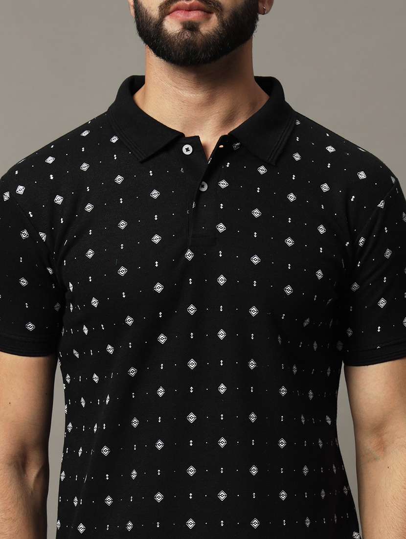men printed short sleeve regular fit polo t-shirt - 21972400 -  Standard Image - 4