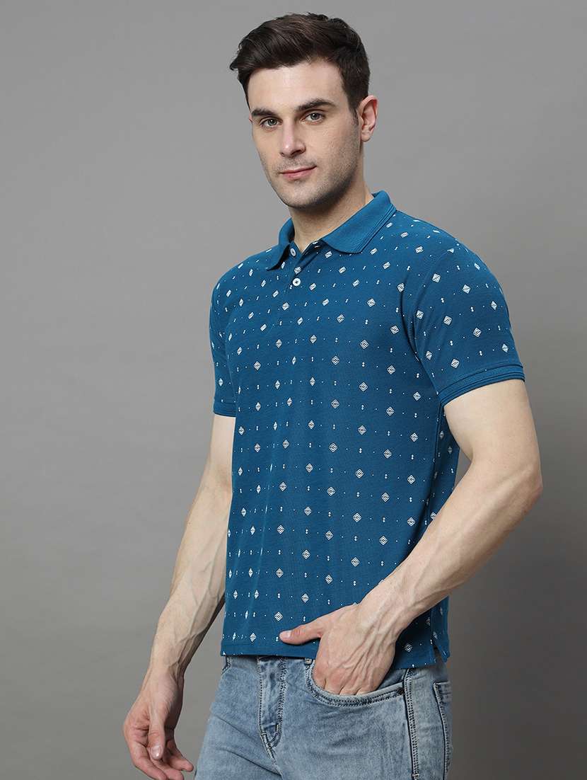 men printed short sleeve regular fit polo t-shirt - 21972403 -  Standard Image - 1