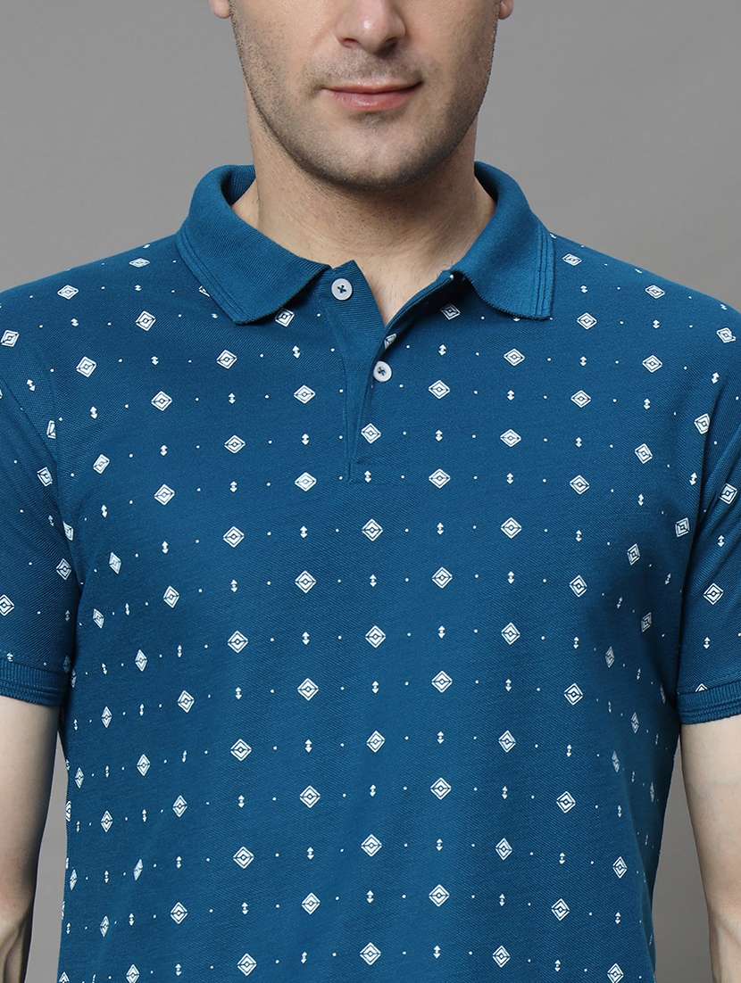 men printed short sleeve regular fit polo t-shirt - 21972403 -  Standard Image - 4