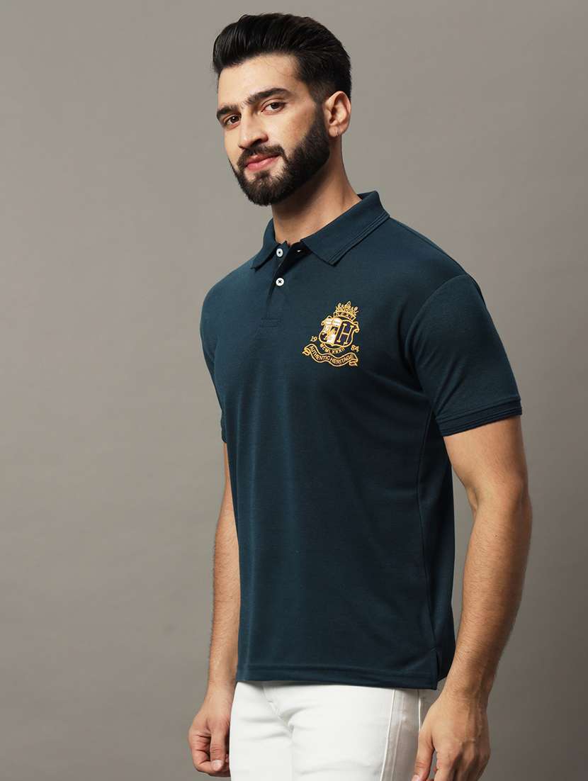men logo print short sleeve regular fit polo t-shirt - 21972417 -  Standard Image - 1
