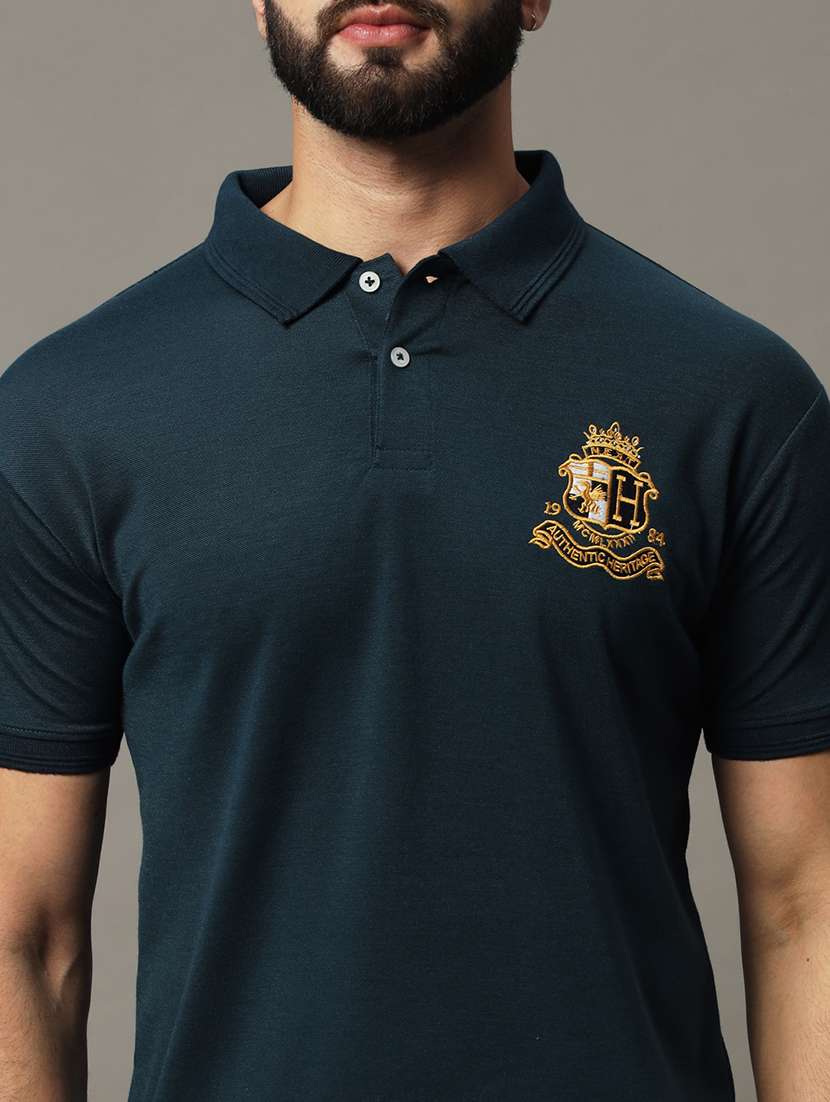 men logo print short sleeve regular fit polo t-shirt - 21972417 -  Standard Image - 4