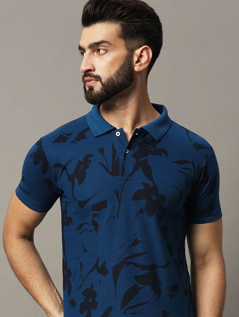 men printed short sleeve regular fit polo t-shirt
