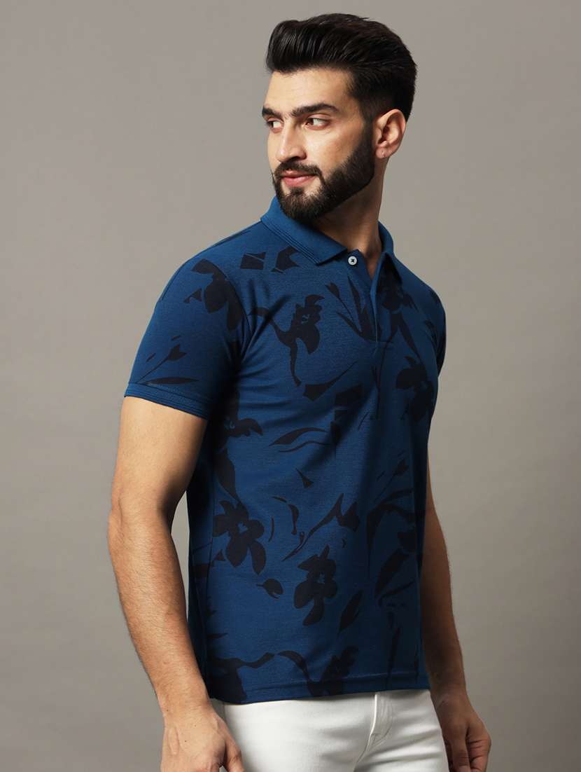 men printed short sleeve regular fit polo t-shirt - 21972423 -  Standard Image - 1
