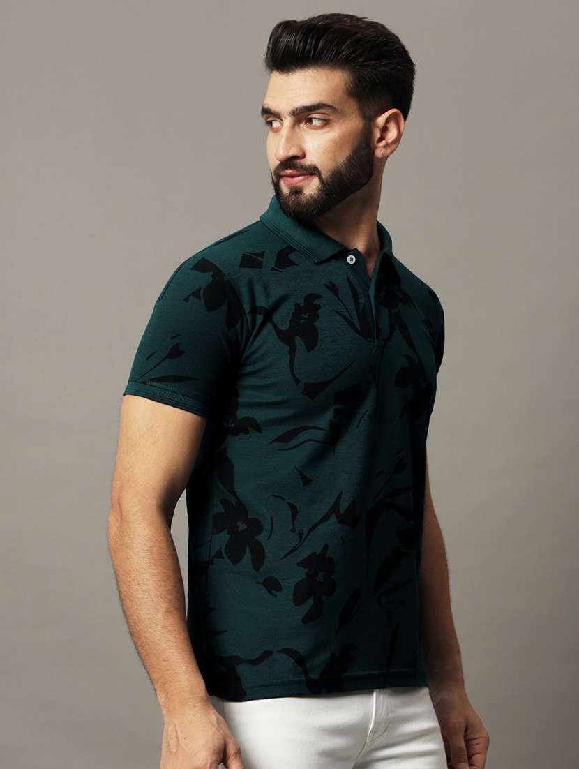 men printed short sleeve regular fit polo t-shirt - 21972425 -  Standard Image - 1