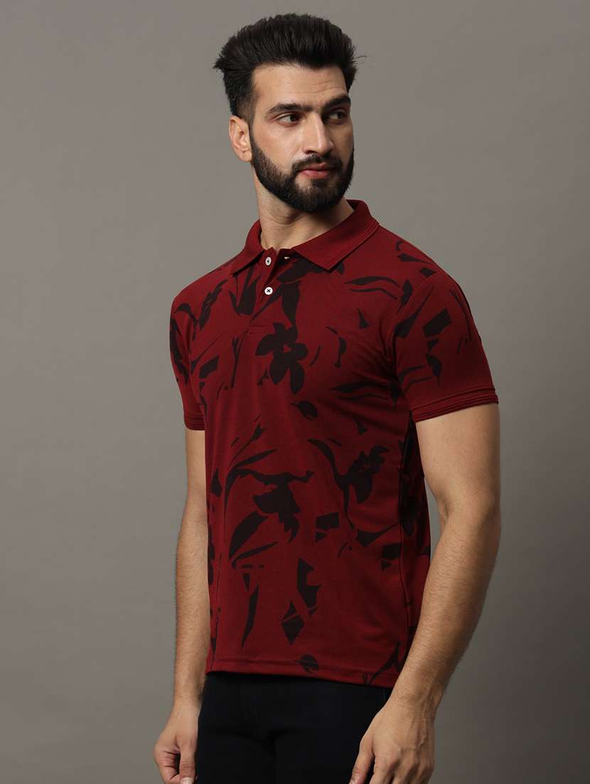 men printed short sleeve regular fit polo t-shirt - 21972426 -  Standard Image - 1