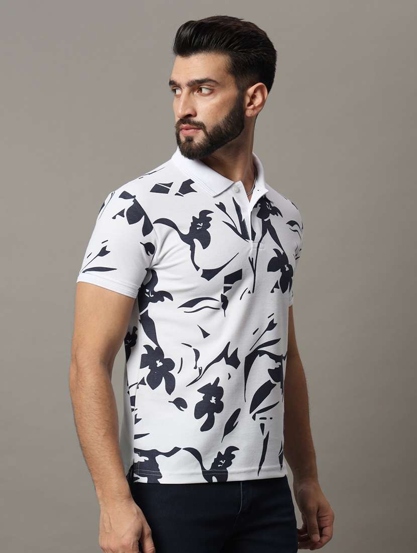 men printed short sleeve regular fit polo t-shirt - 21972427 -  Standard Image - 1