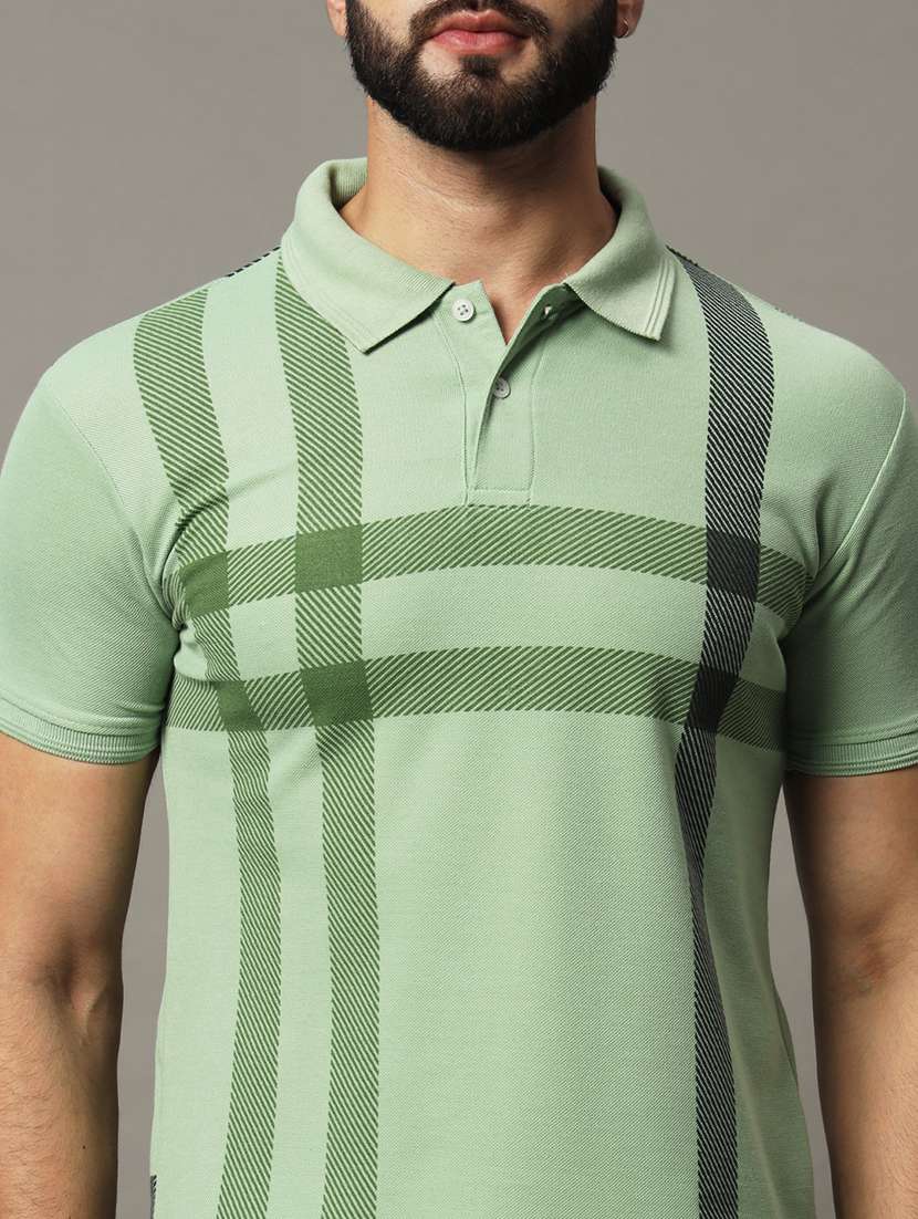 men checkered short sleeve regular fit polo t-shirt - 21972430 -  Standard Image - 4