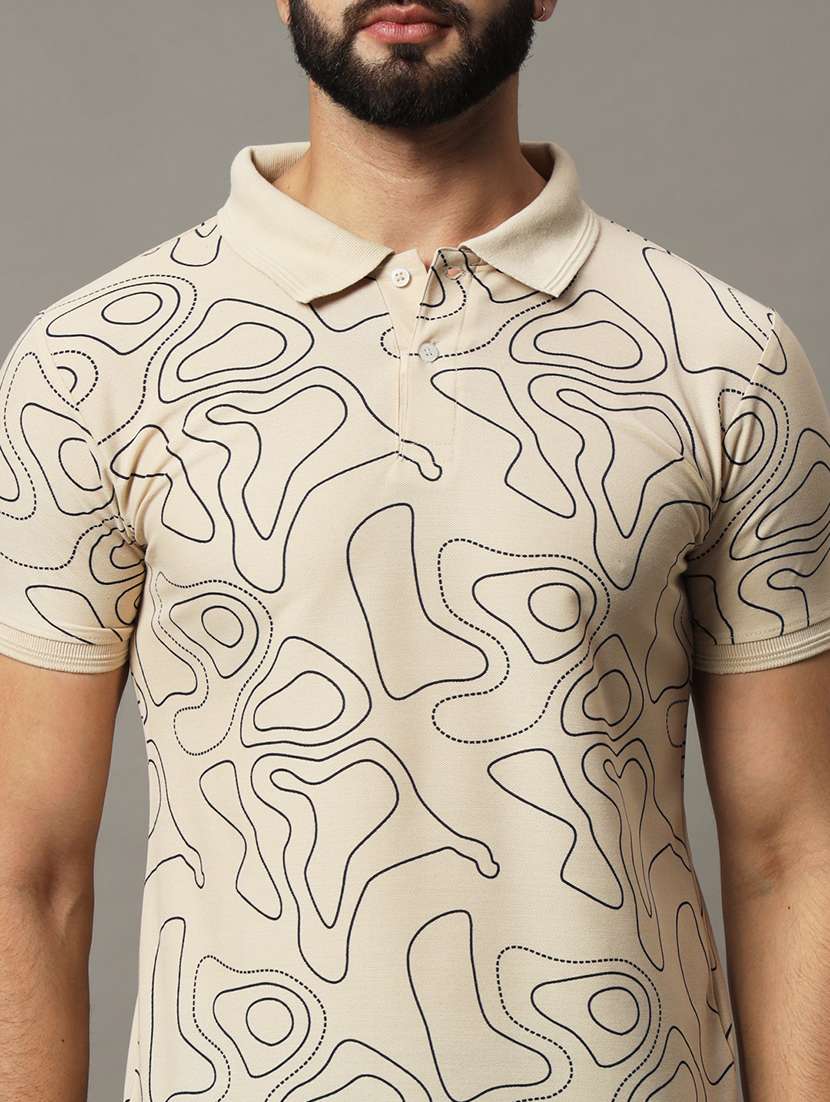 men printed short sleeve regular fit polo t-shirt - 21972432 - Standard Image - 4