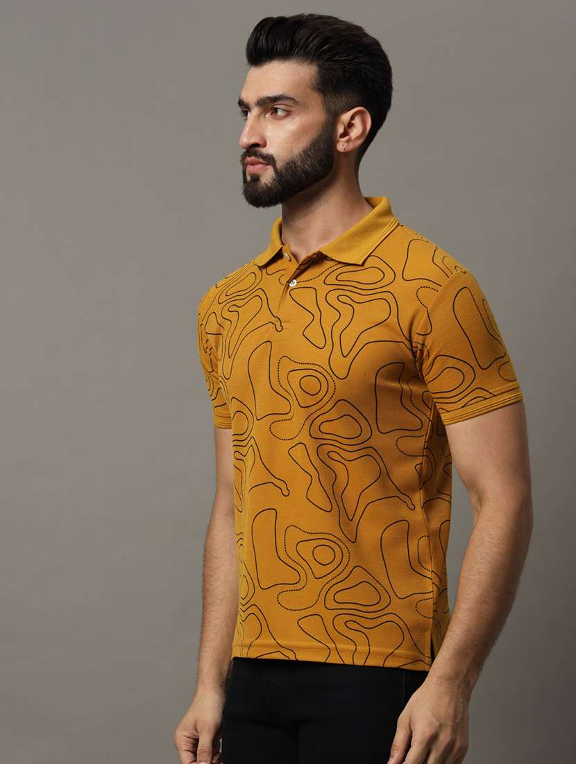 men printed short sleeve regular fit polo t-shirt - 21972434 -  Standard Image - 1