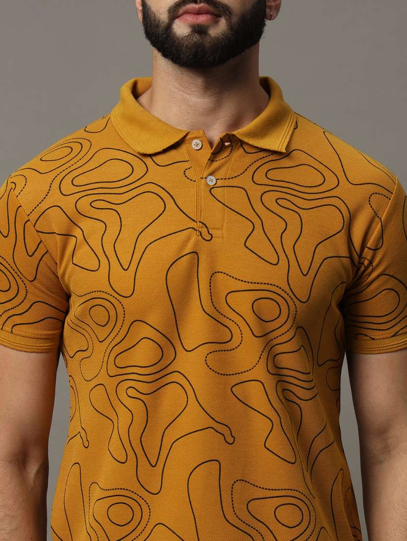 men printed short sleeve regular fit polo t-shirt - 21972434 -  Standard Image - 4