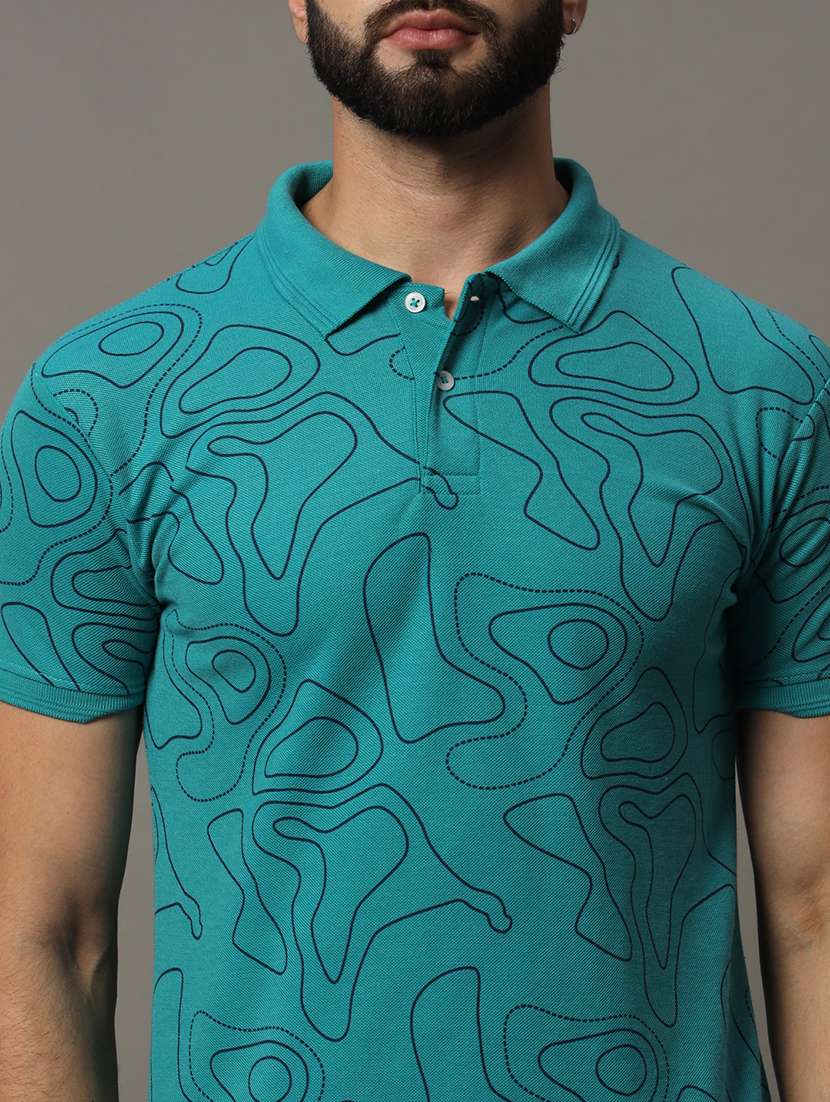 men printed short sleeve regular fit polo t-shirt - 21972435 - Standard Image - 4