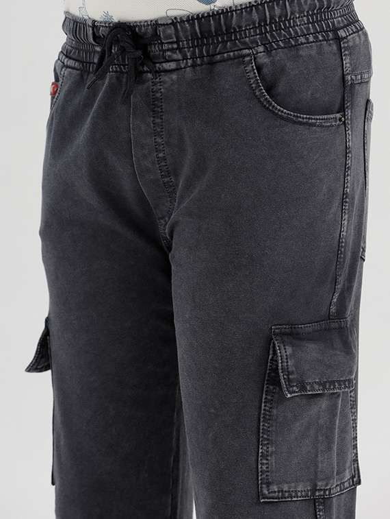 boys solid mid rise denim cargo - 21972495 -  Standard Image - 4