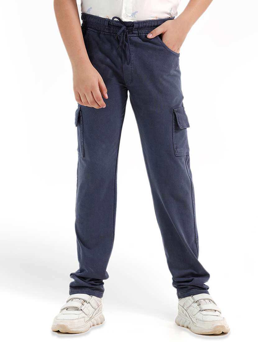 boys solid mid rise cargo - 21972499 -  Standard Image - 1