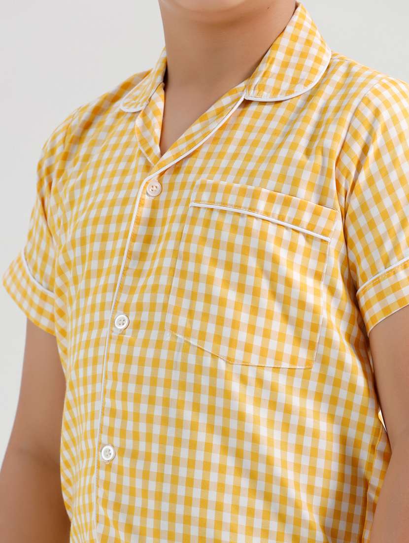 boys checkered short sleeve pyjama set nightwear - 21972511 -  Standard Image - 4