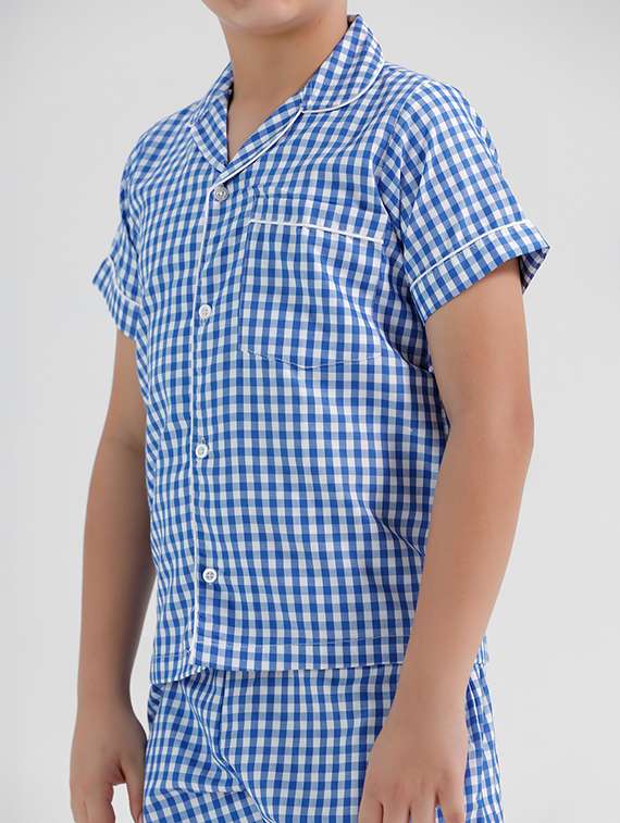 boys checkered nightwear pyjama set - 21972514 -  Standard Image - 4