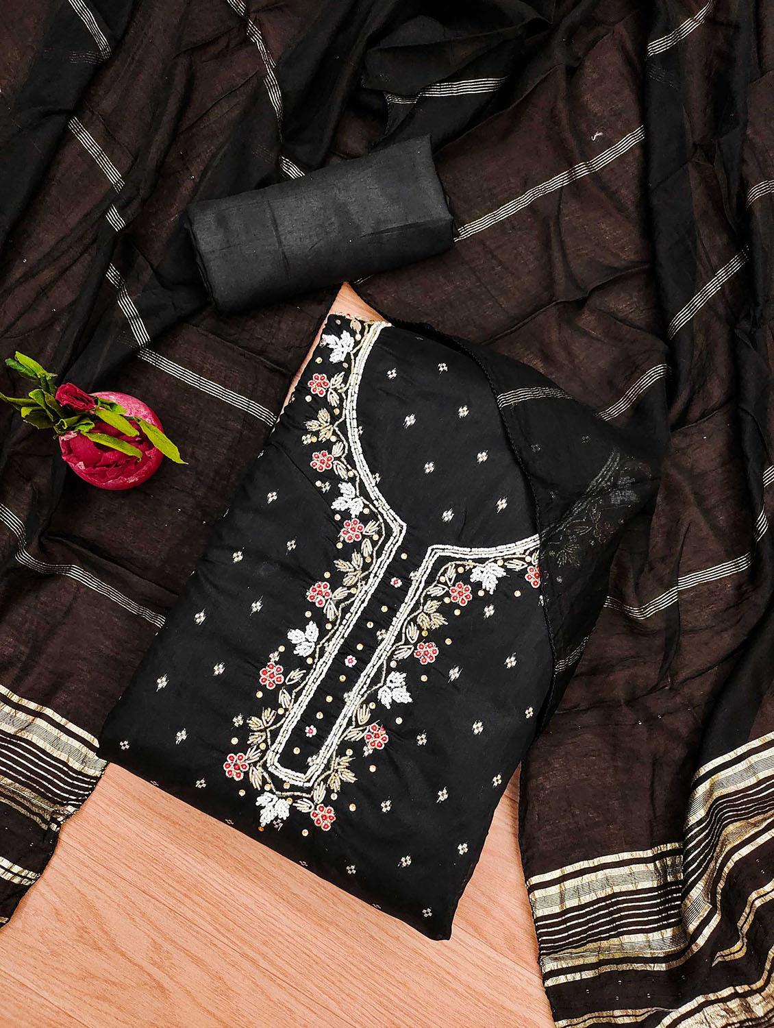 women self design embroidered unstitched suit set - 21972515 - Standard Image - 1