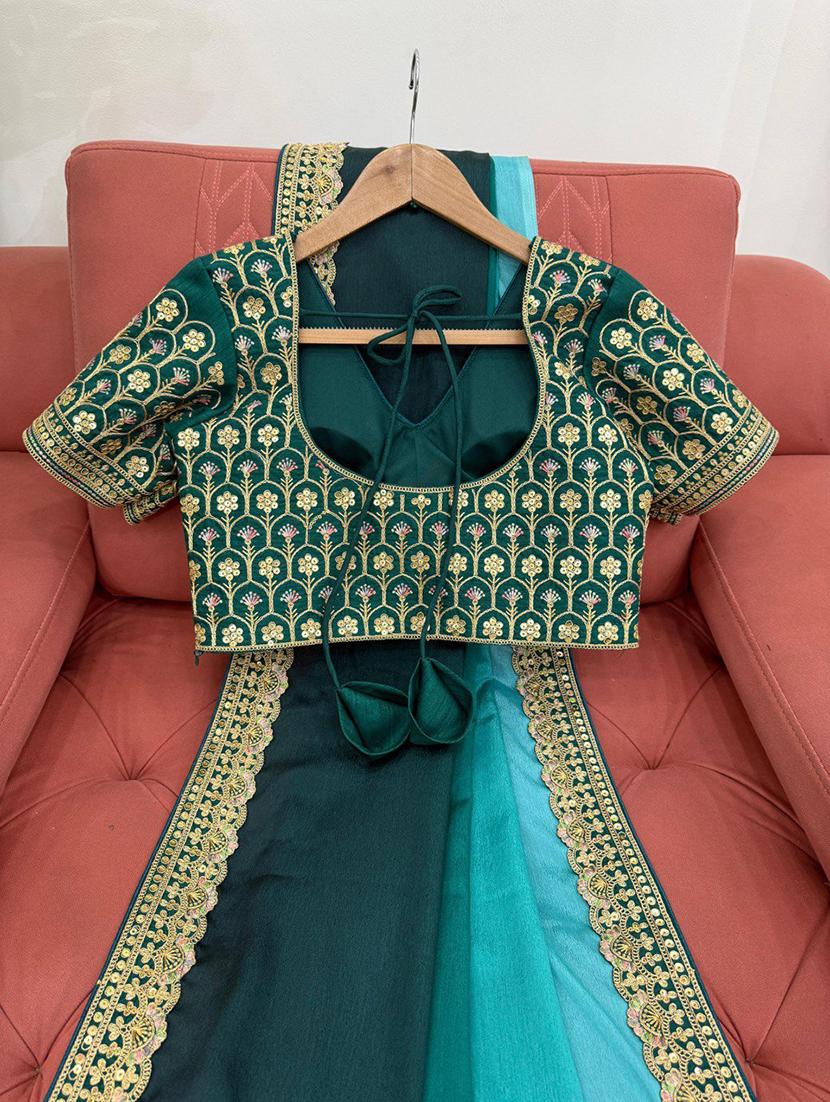 women ombre bordered saree with blouse - 21972518 - Standard Image - 6