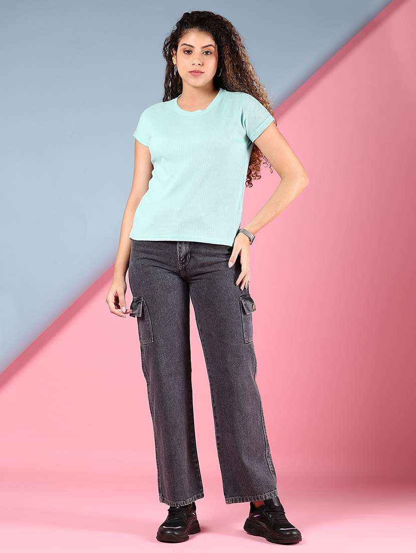 women solid short sleeve regular fit t-shirt - 21972603 -  Standard Image - 4