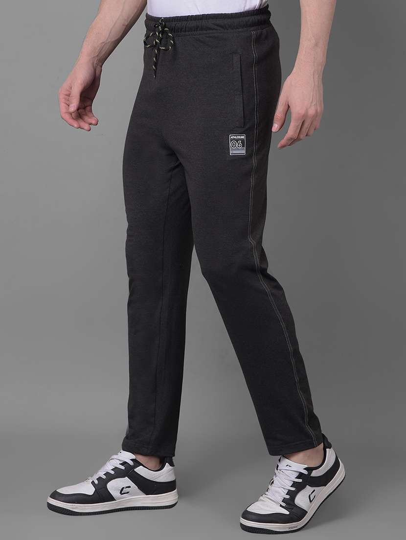 men solid mid rise full length track pant - 21972647 -  Standard Image - 1