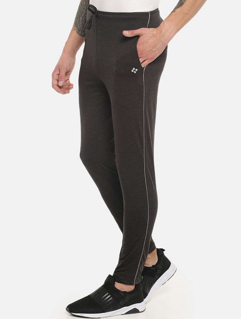 men solid mid rise full length track pant - 21972649 -  Standard Image - 1