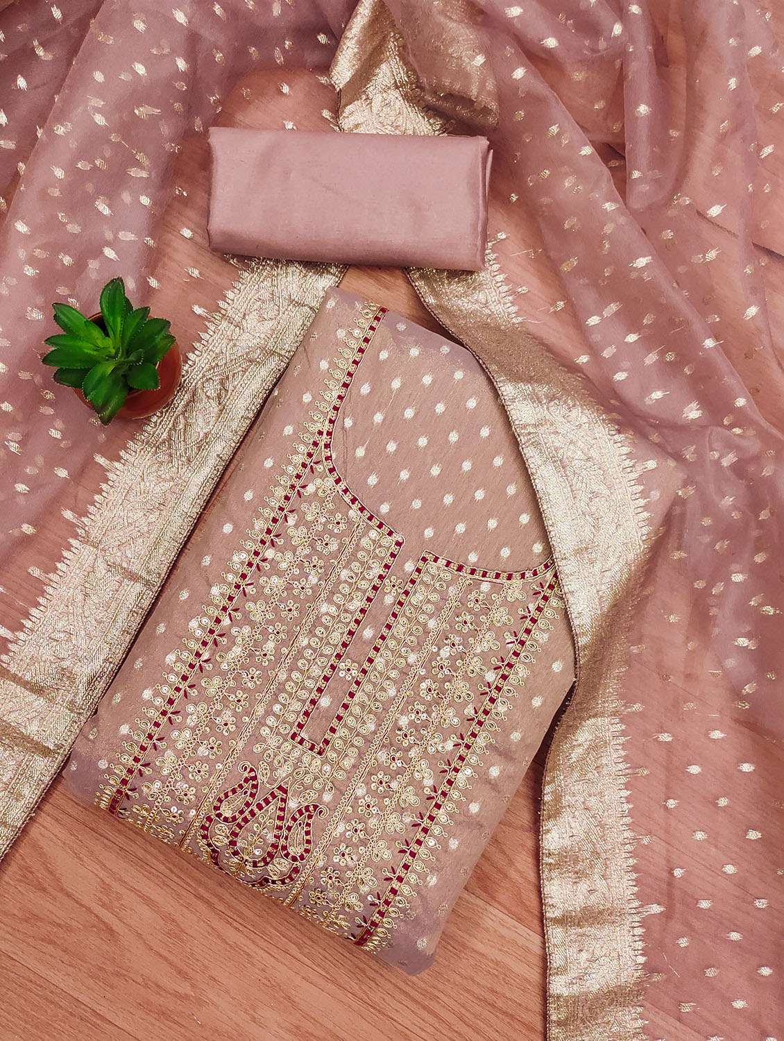 women self design embroidered unstitched suit set - 21972710 -  Standard Image - 1