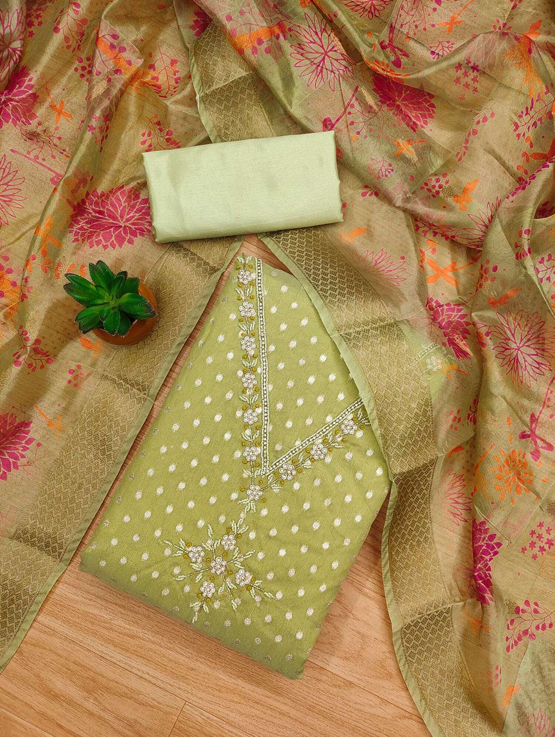 women self design embroidered unstitched suit set - 21972718 -  Standard Image - 1