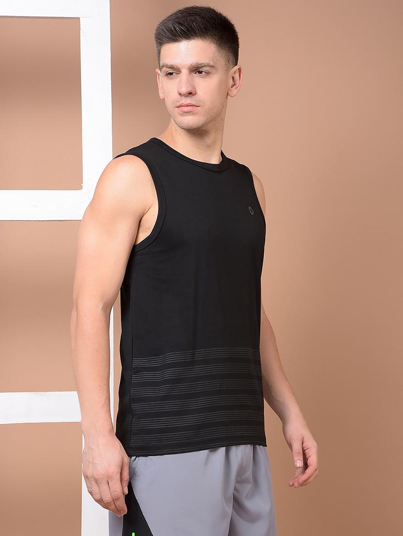 men striped sleeveless regular fit vest - 21972720 - Standard Image - 1