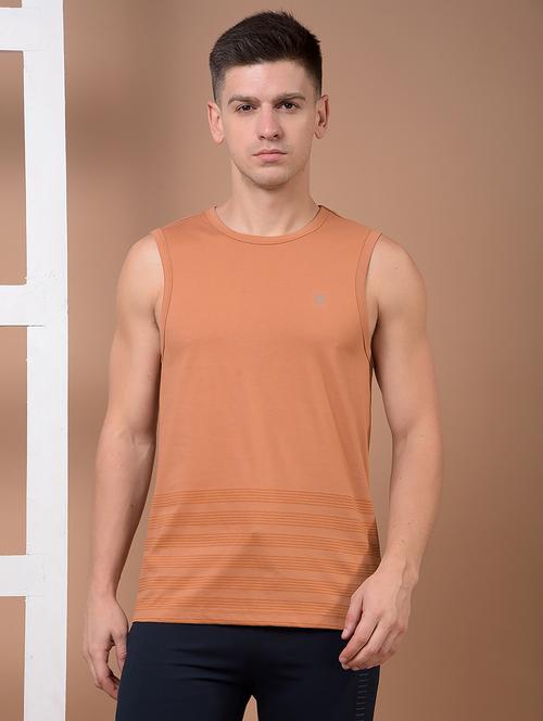 men striped sleeveless regular fit vest - 21972721 - Standard Image - 0
