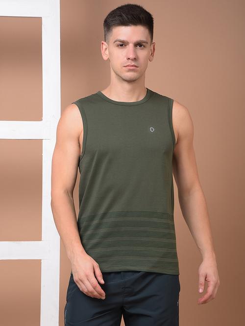 men striped sleeveless regular fit vest - 21972722 - Standard Image - 0