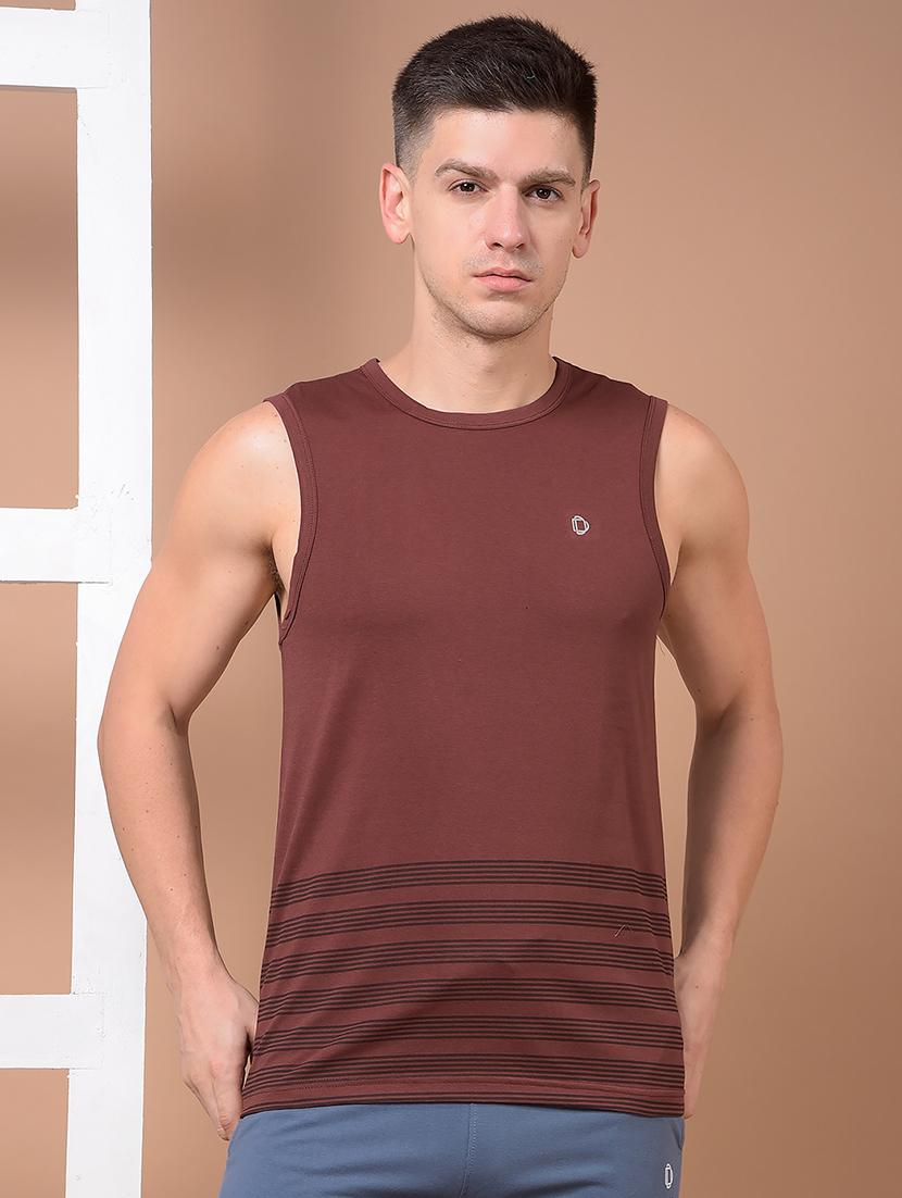 men striped sleeveless regular fit vest - 21972724 -  Zoom Image - 0