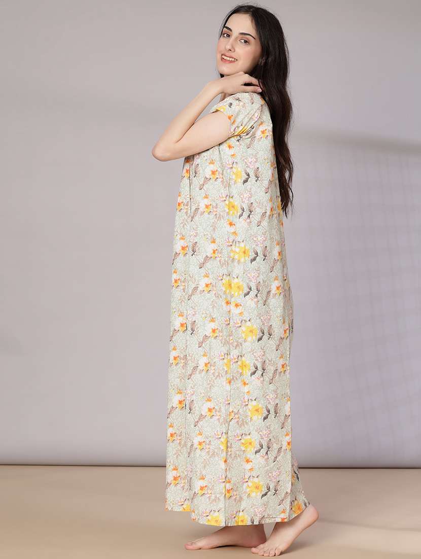 women printed short sleeve nighty - 21973013 -  Standard Image - 1