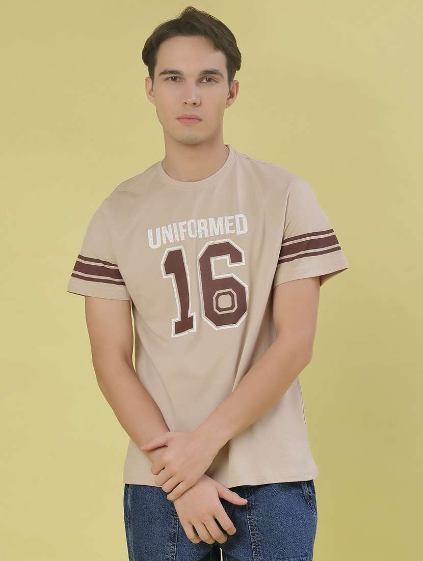 men chest print short sleeve regular fit t-shirt - 21973027 -  Standard Image - 1