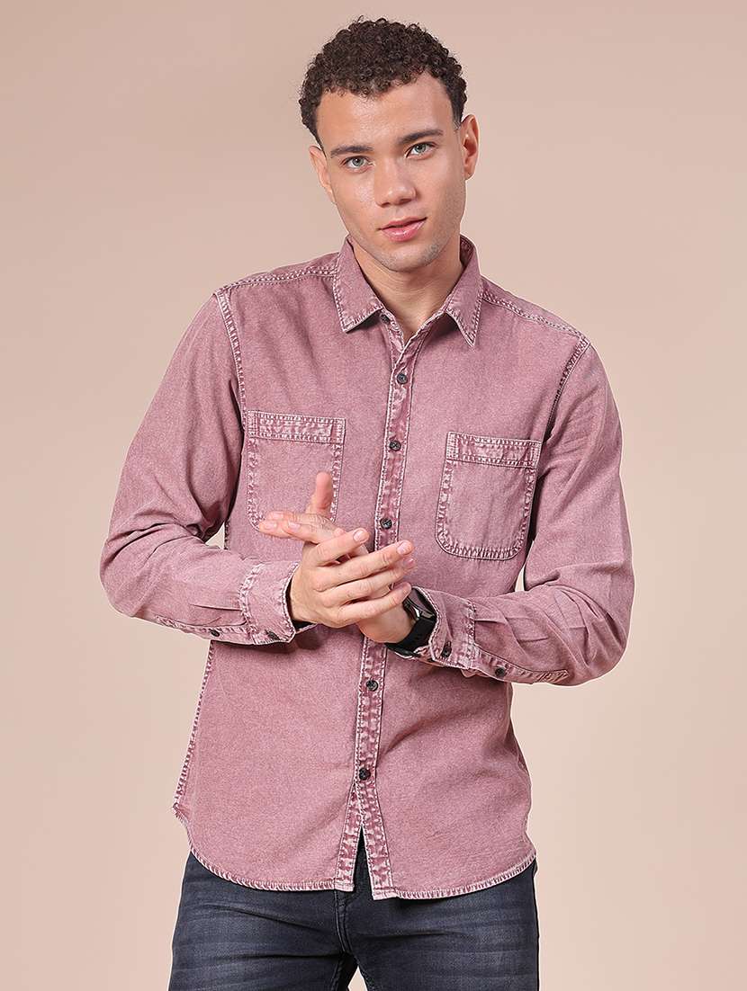 men solid long sleeve regular fit shirt - 21973715 -  Standard Image - 1