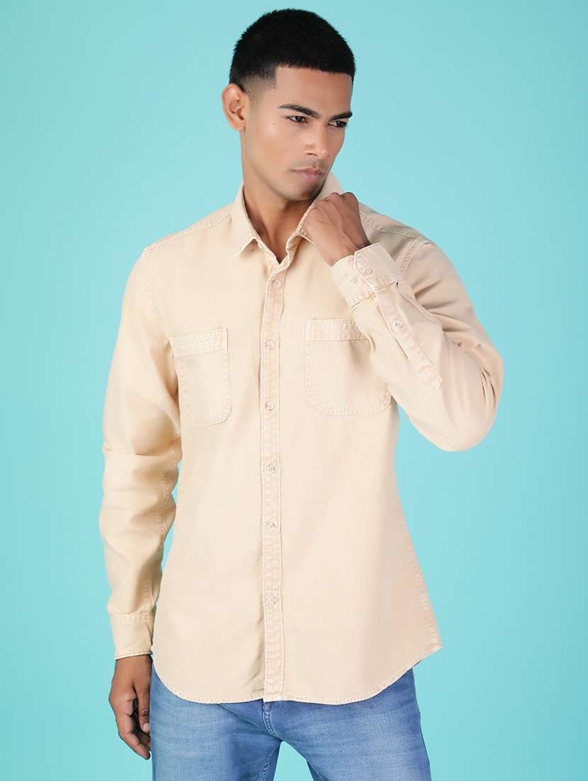 men solid long sleeve regular fit shirt - 21973716 -  Standard Image - 1