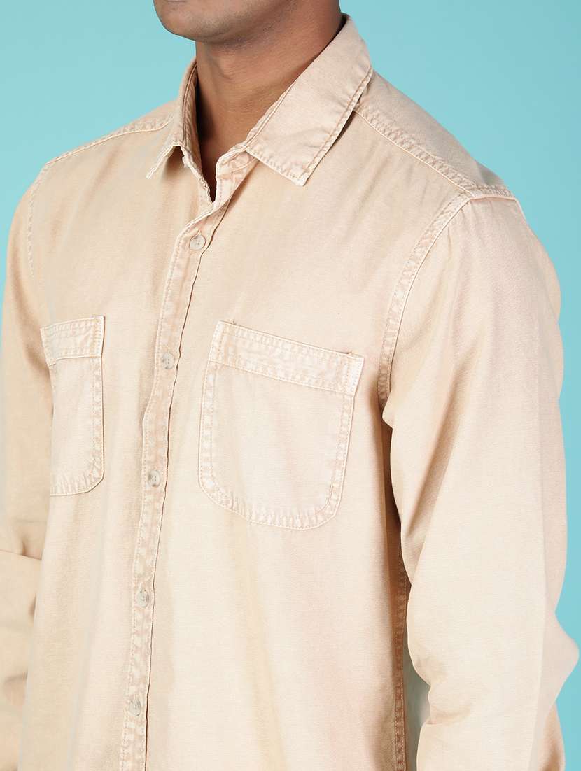 men solid long sleeve regular fit shirt - 21973716 -  Standard Image - 4