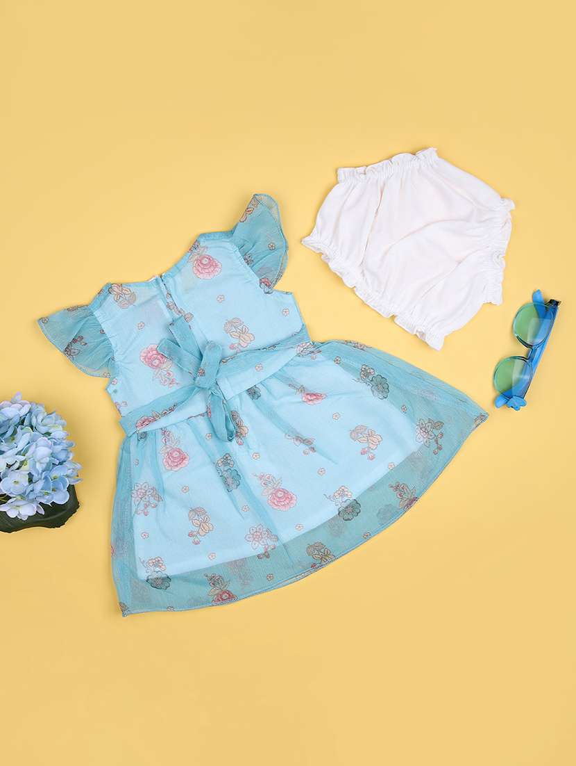 girls printed round neck frock with bloomer - 21973924 -  Standard Image - 1